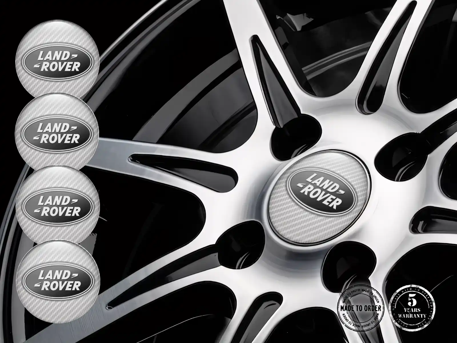 Land Rover Domed Sticker Design High-Quality Wheel Emblems